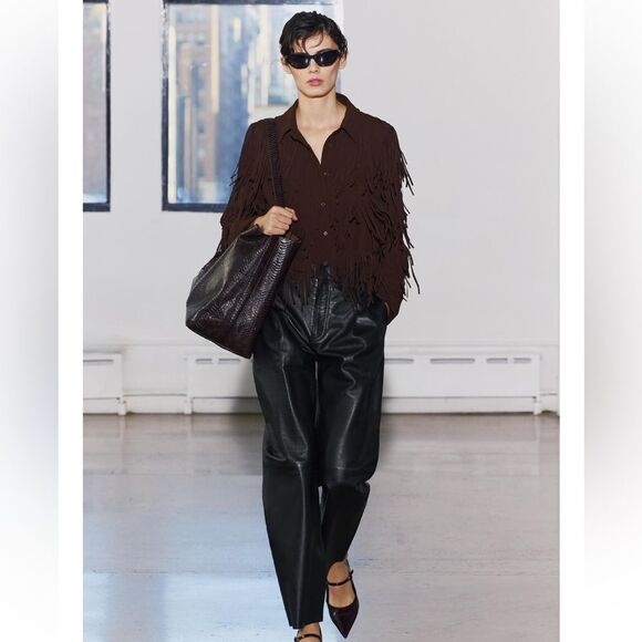 Zara maxi fringed shirt ZW collection - Picture 1 of 7